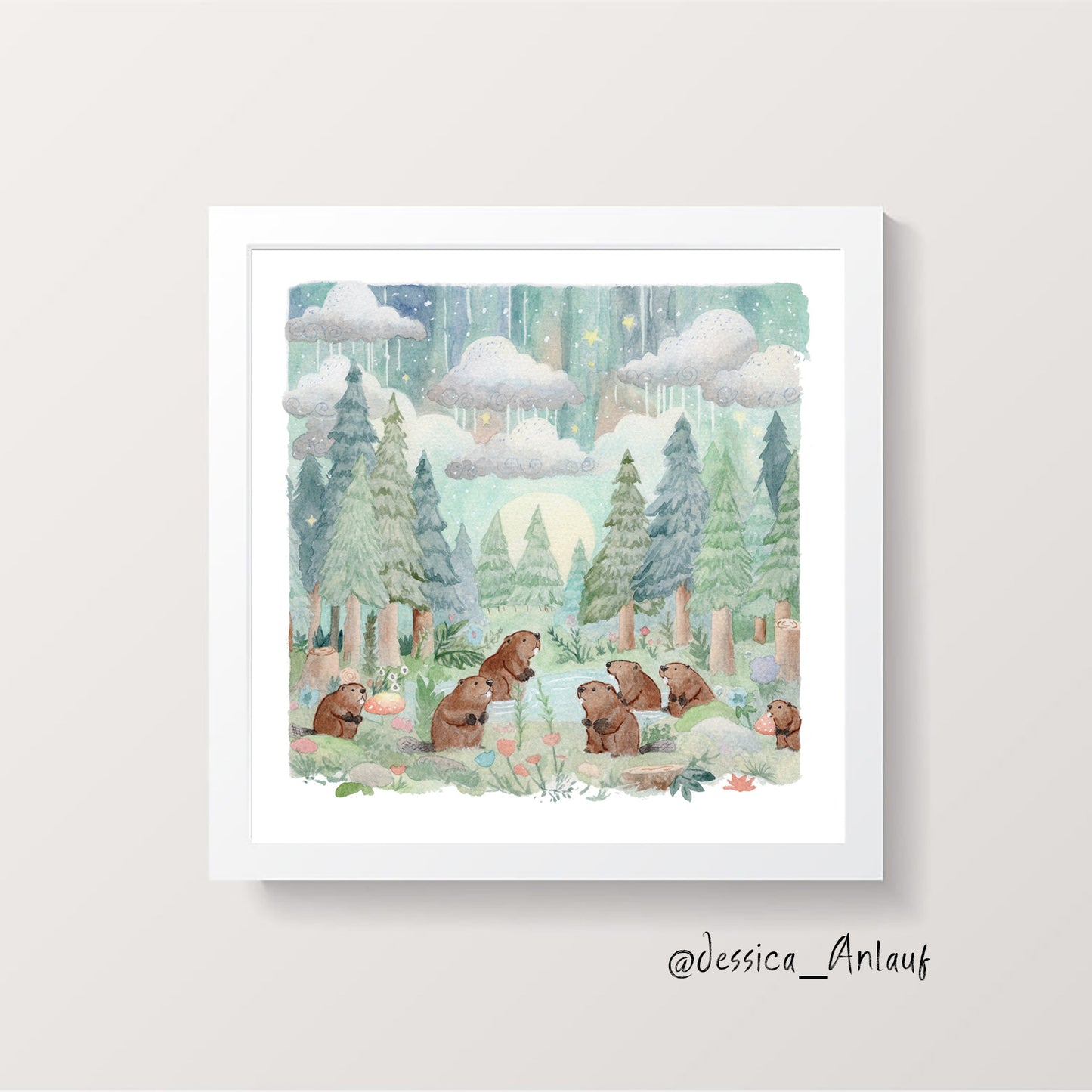 8x8 & 12x12 Watercolor - Beavers