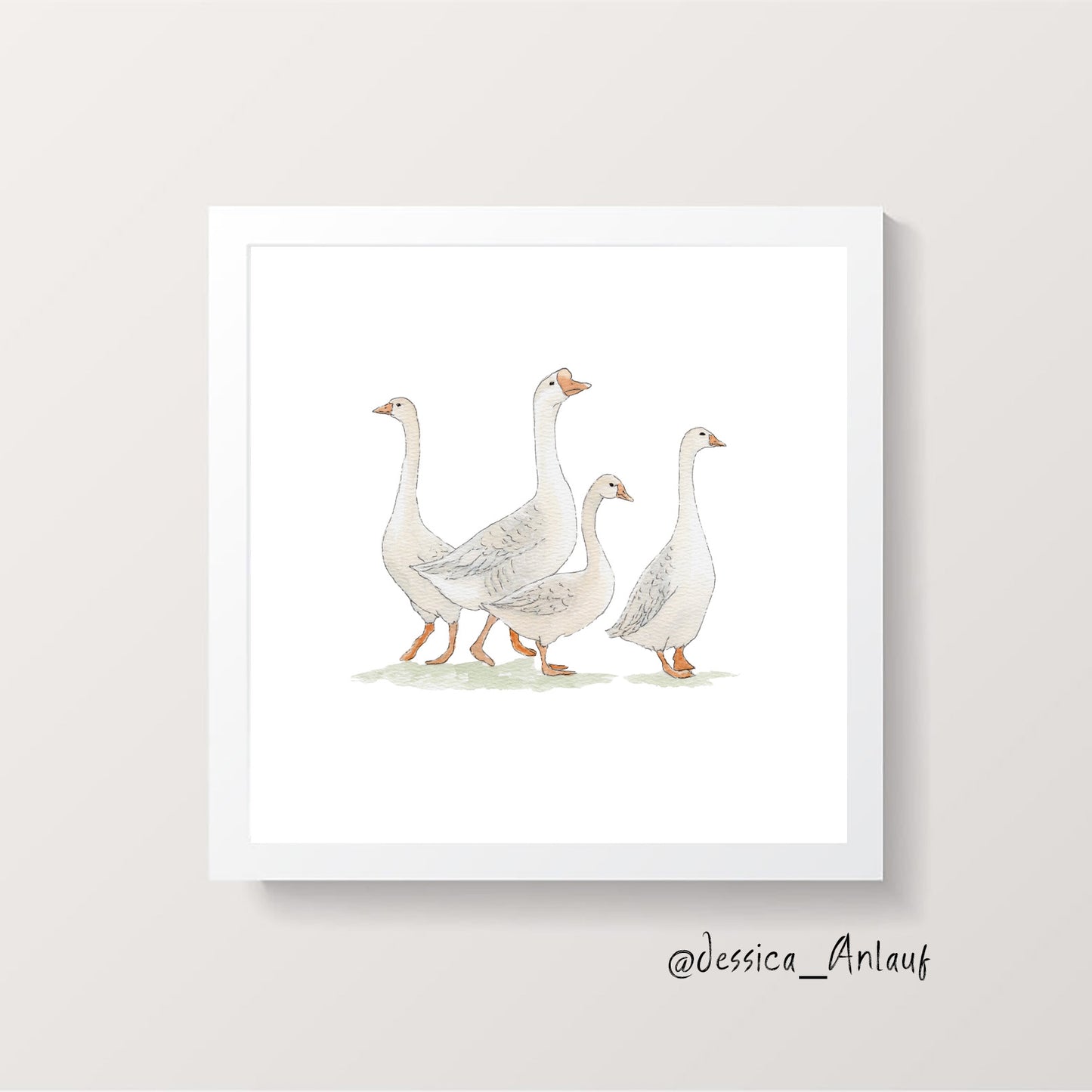 8x8 & 12x12 Watercolor - Geese