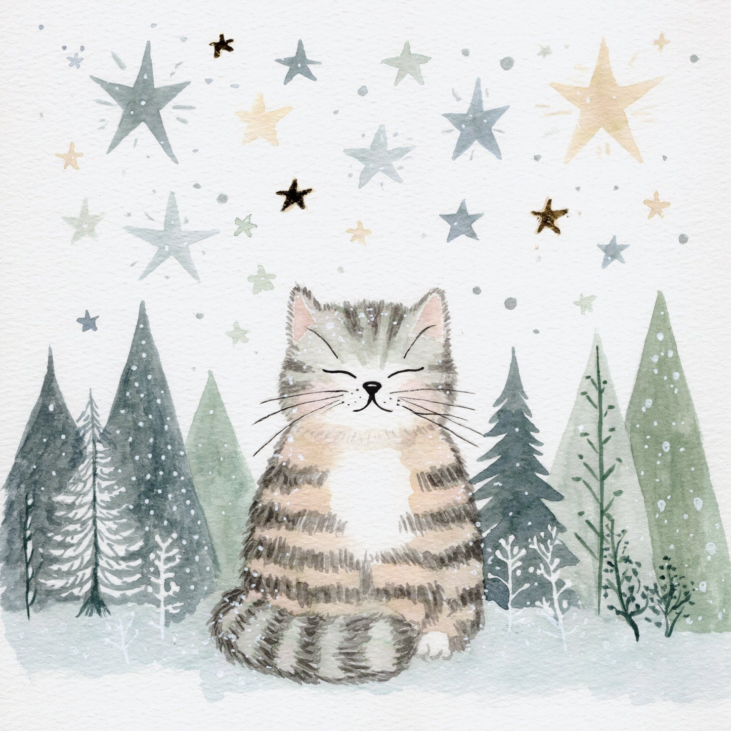 8x8 & 12x12 Watercolor - kitty