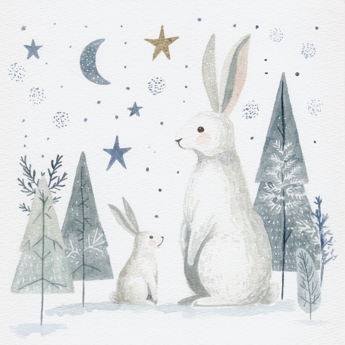 8x8 & 12x12 Watercolor - Hares