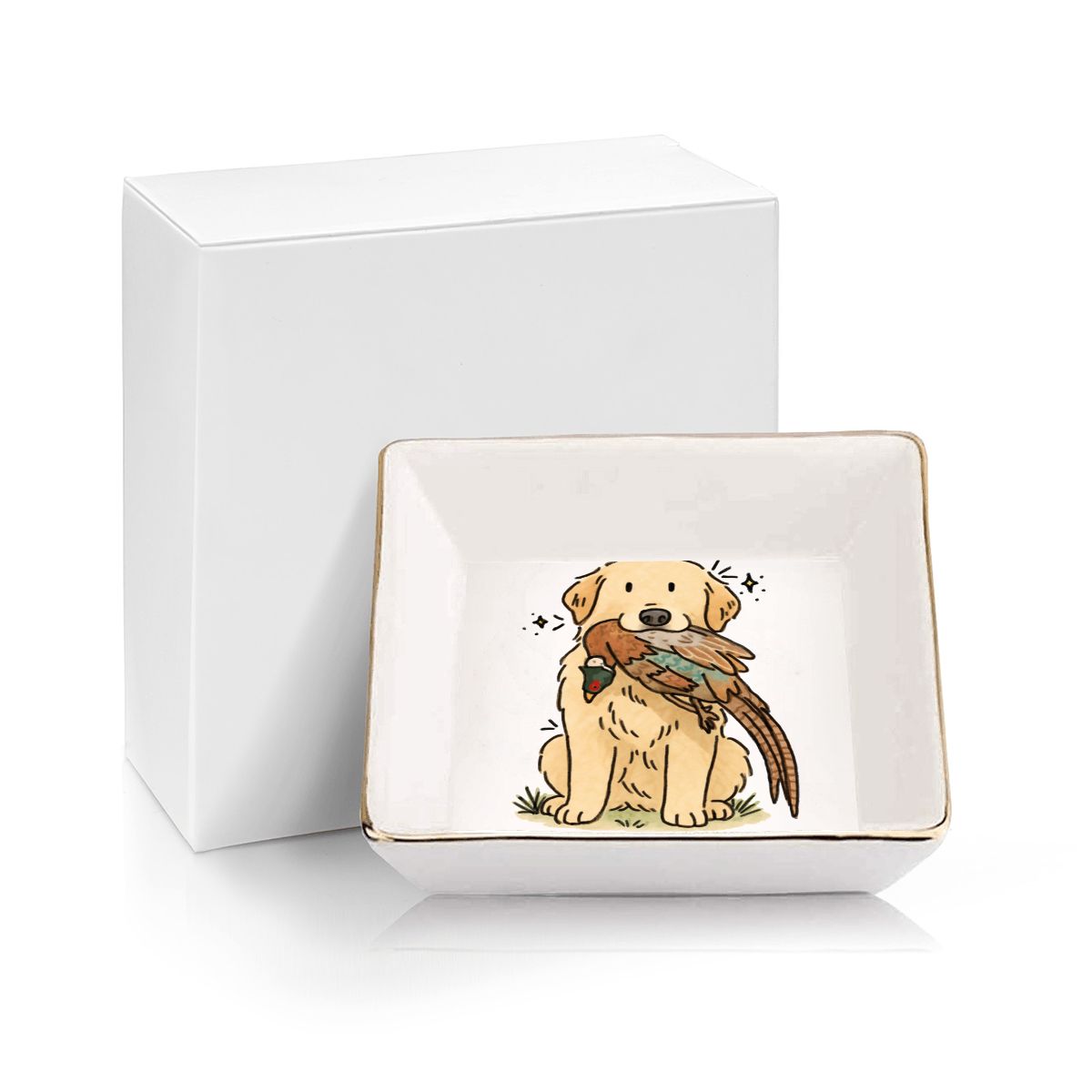 Gold Trim Jewelry Dish