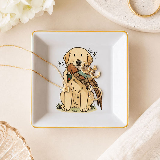 Gold Trim Jewelry Dish