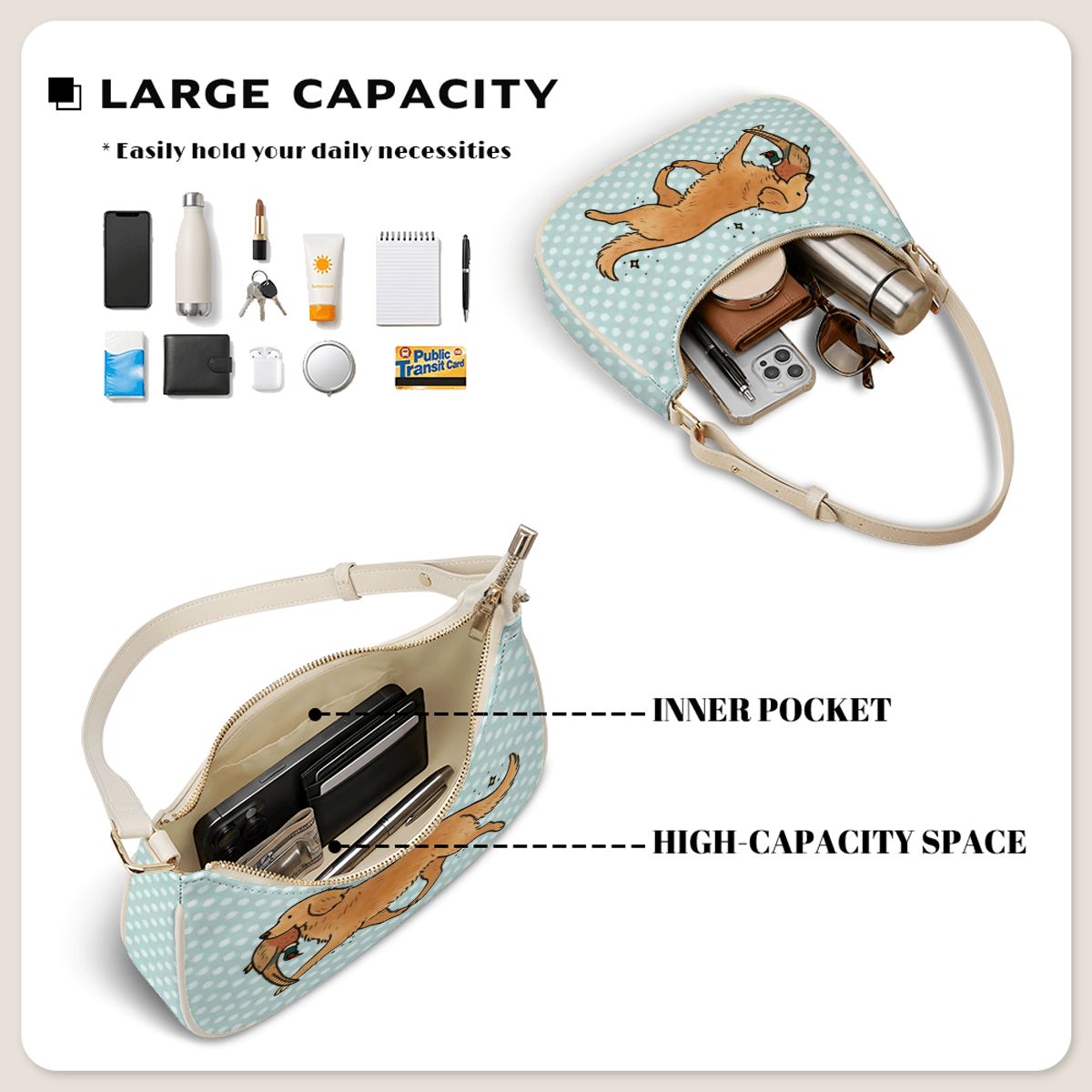 PU Leather Crescent Bag