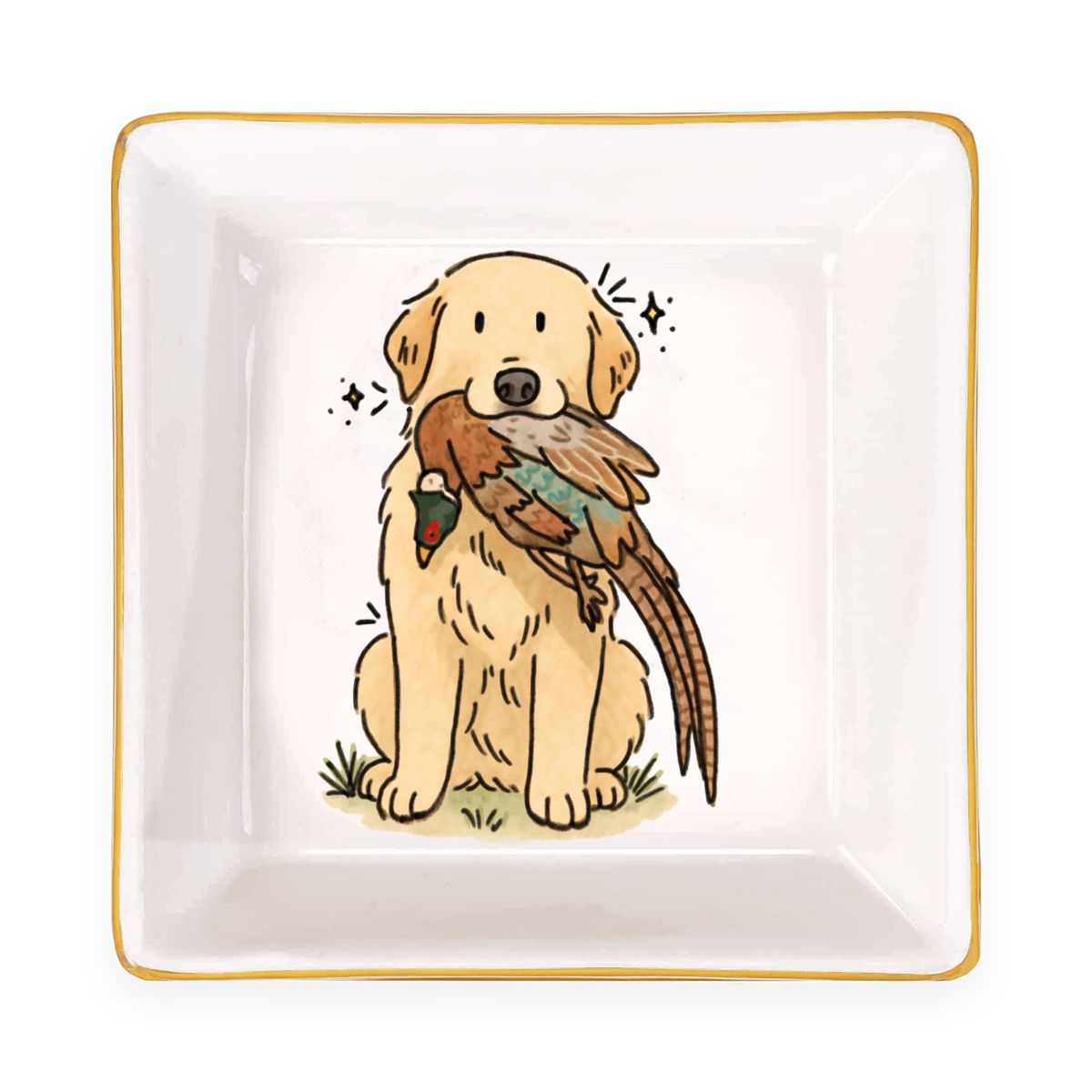 Gold Trim Jewelry Dish