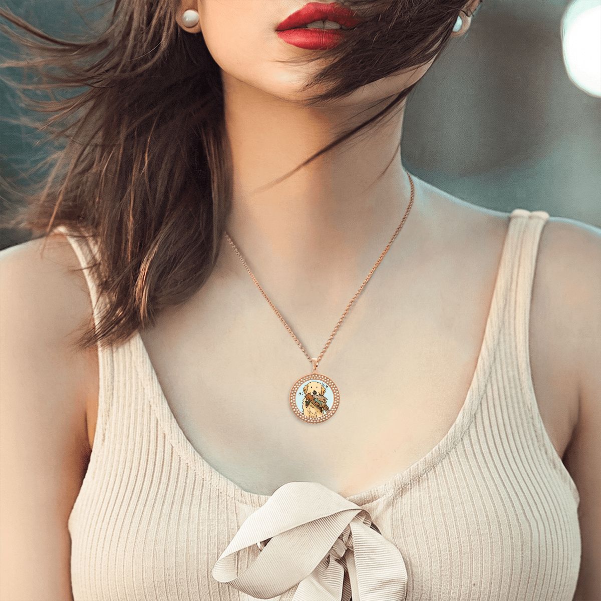 Sparkling Rhinestone Pendant Necklace