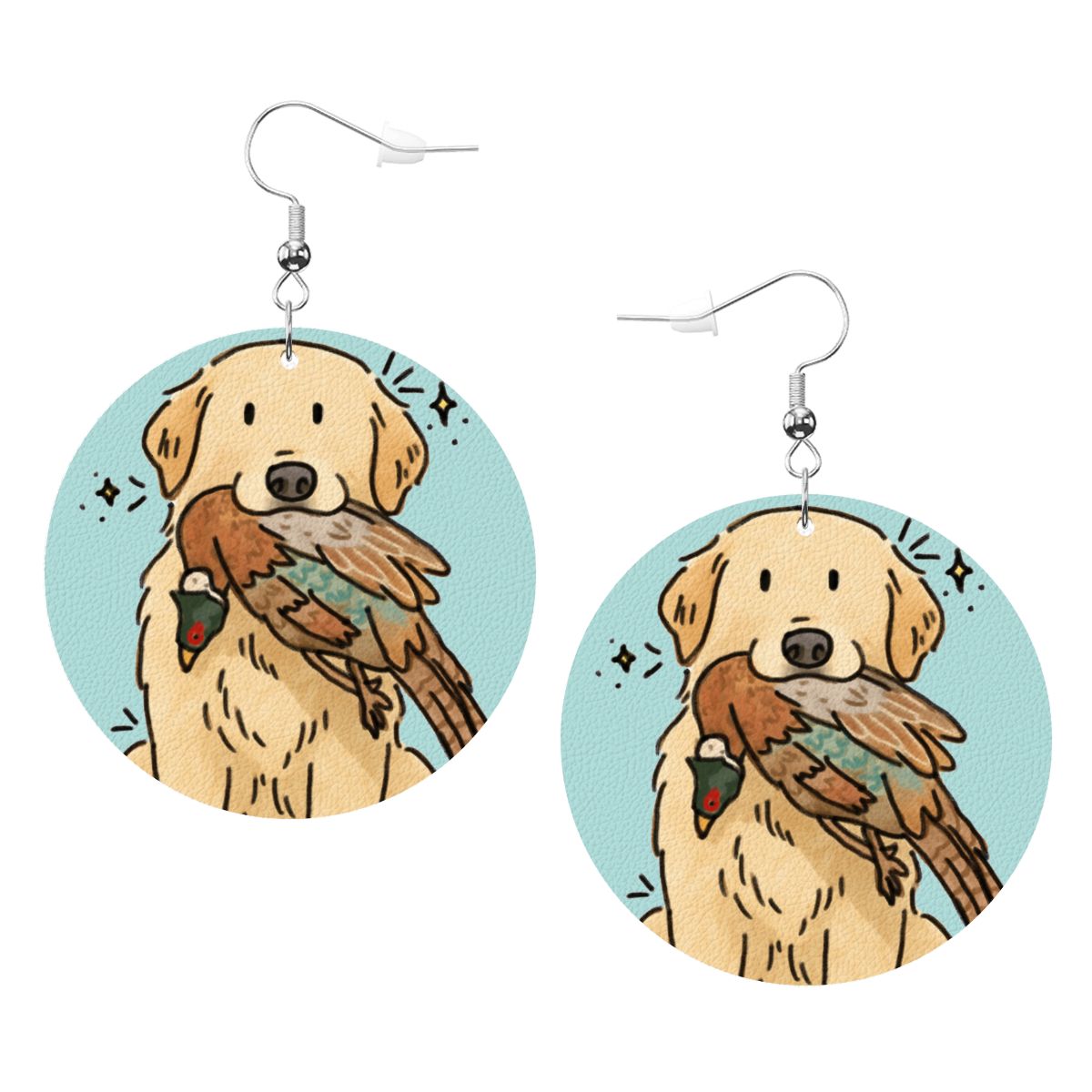 PU Leather Round Earrings