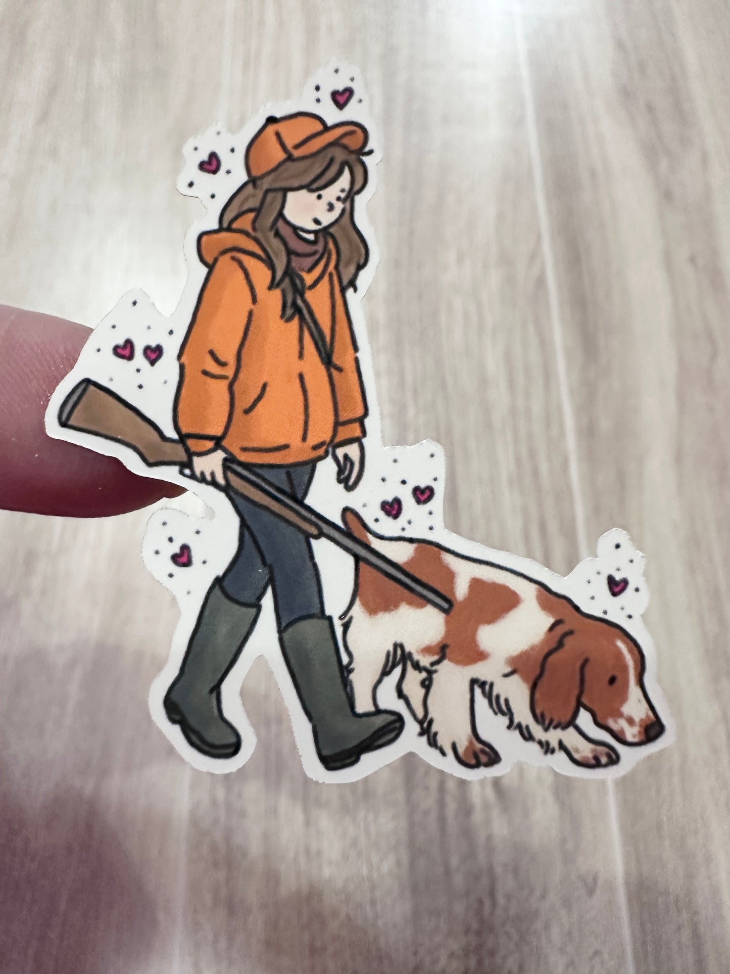 Welsh Springer Spaniel Hunting Sticker Sheet Set