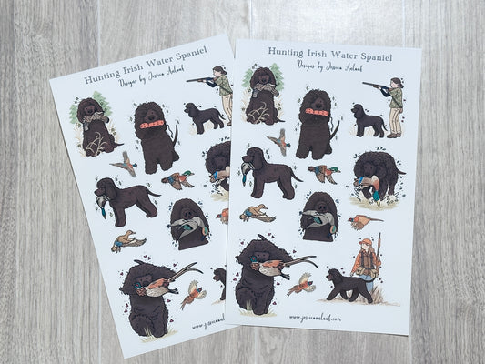 Irish Water Spaniel Sticker Sheet Set (2 sheets)