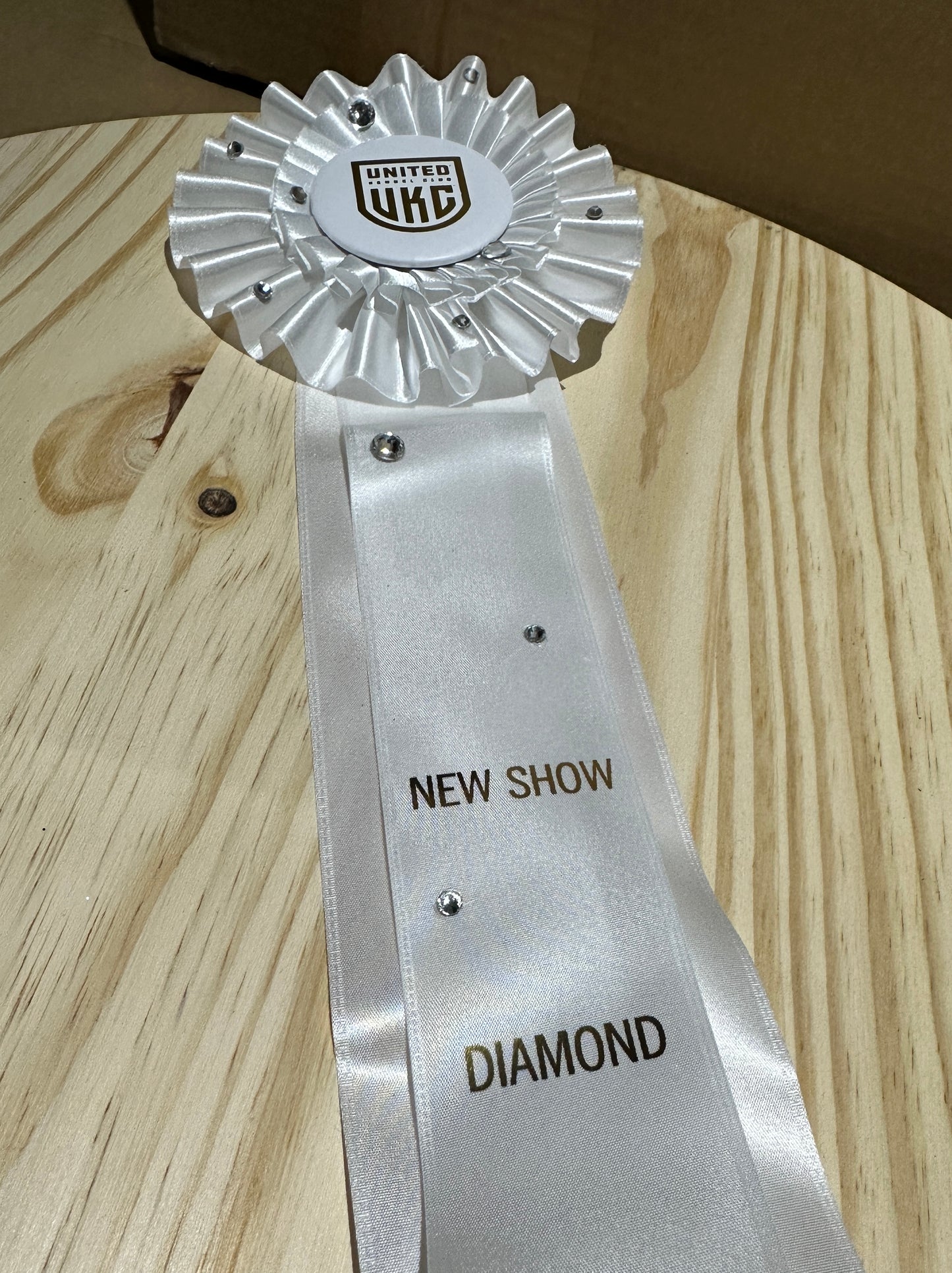 New Diamond Grand Champion 5” Rosette x 20.5” length - 3 streamers