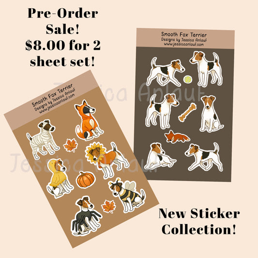 Smooth Fox Terrier Sticker Sheets Set