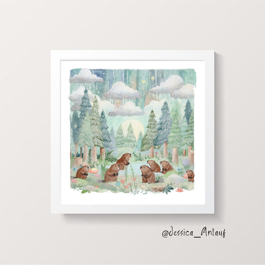 8x8 & 12x12 Watercolor - Beavers