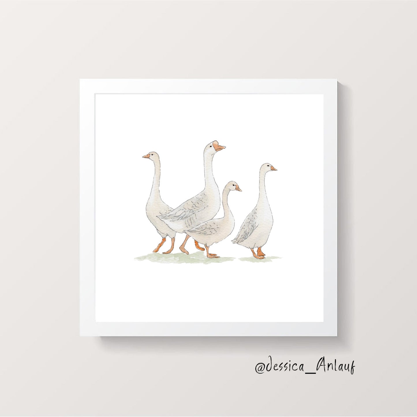 8x8 & 12x12 Watercolor - Geese