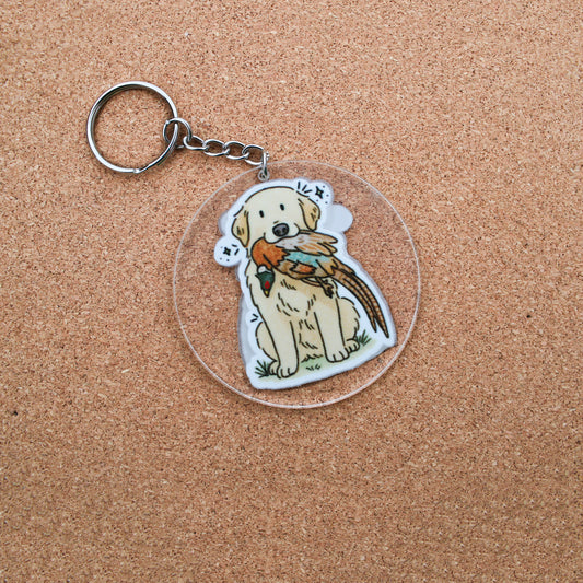 2" Acrylic Keychain - Golden Retriever