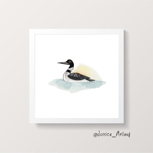8x8 & 12x12 Watercolor - Loon