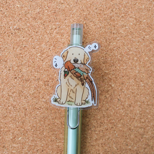 Acrylic Charm Pen with Clip - Golden Retriever