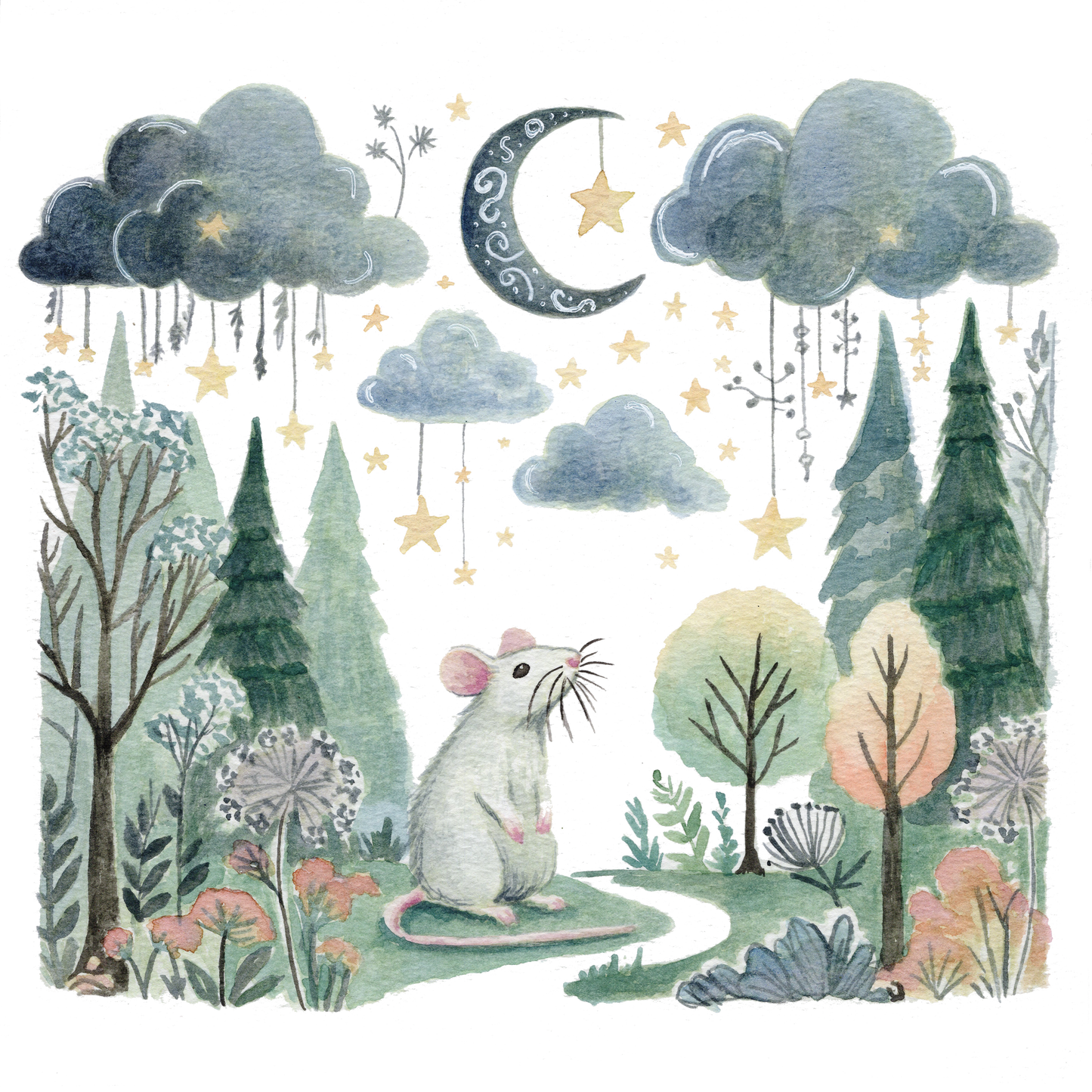 8x8 & 12x12 Watercolor - Rat