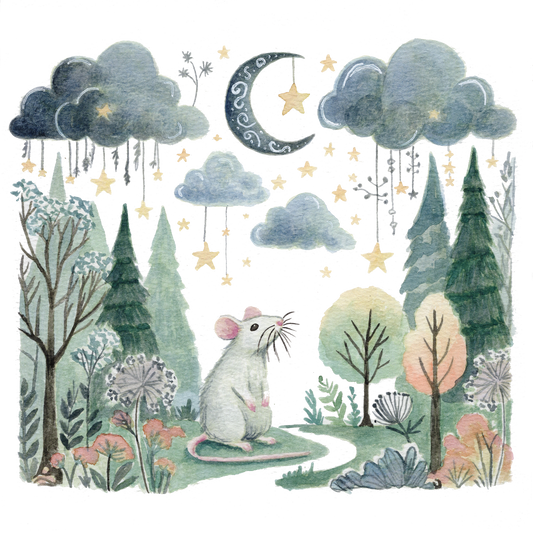 8x8 & 12x12 Watercolor - Rat