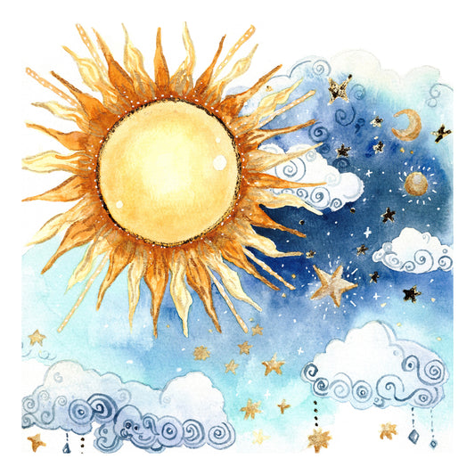 8x8 & 12x12 Watercolor - Sun