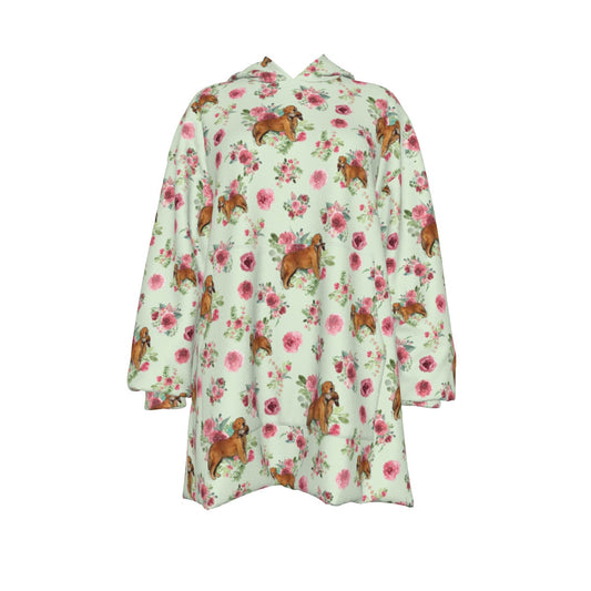 All-Over Print Women's Sherpa Fleece Hoodie Blanket